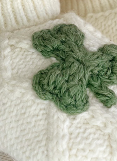 Baby Booties with Shamrock 